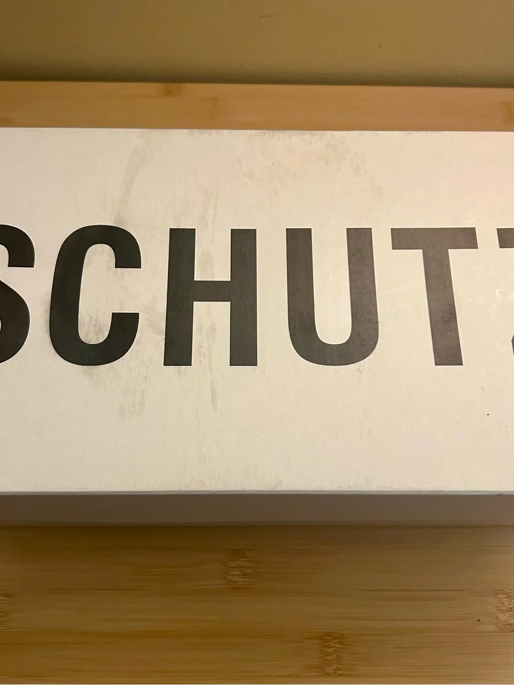 Schutz Ully Nappa Leather Mule Sandal Block Heels Beige Tan Nude Sz 7.5 w/ Box